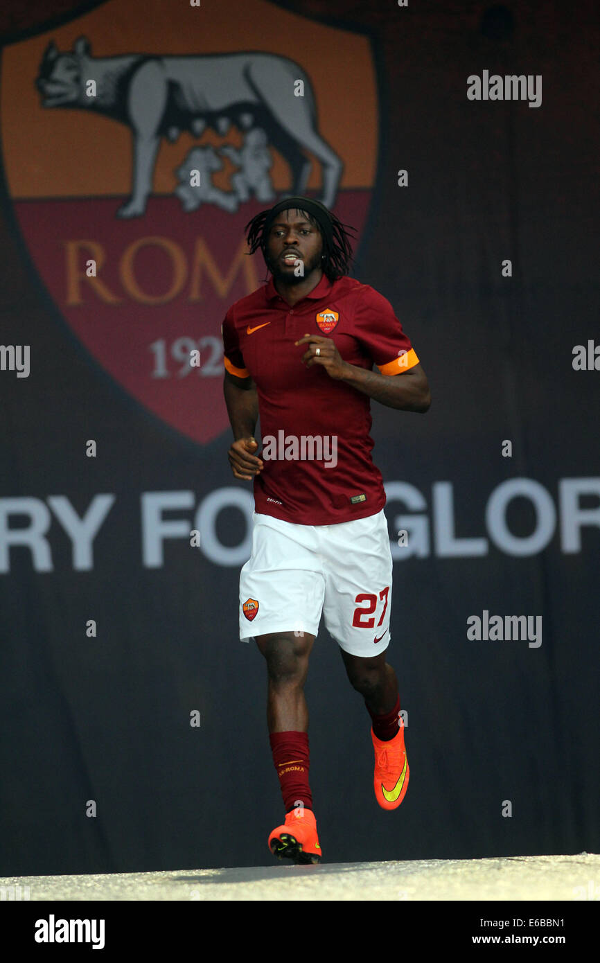 rome, Italy , Olimpic Stadium 19 agust 2014. Football / Soccer:  friendly game roma fenerbahce presentation of the football team as roma, for the season 2014 2015  Gervinho (roma) (photo: Marco Iacobucci/Alamy live news) Stock Photo