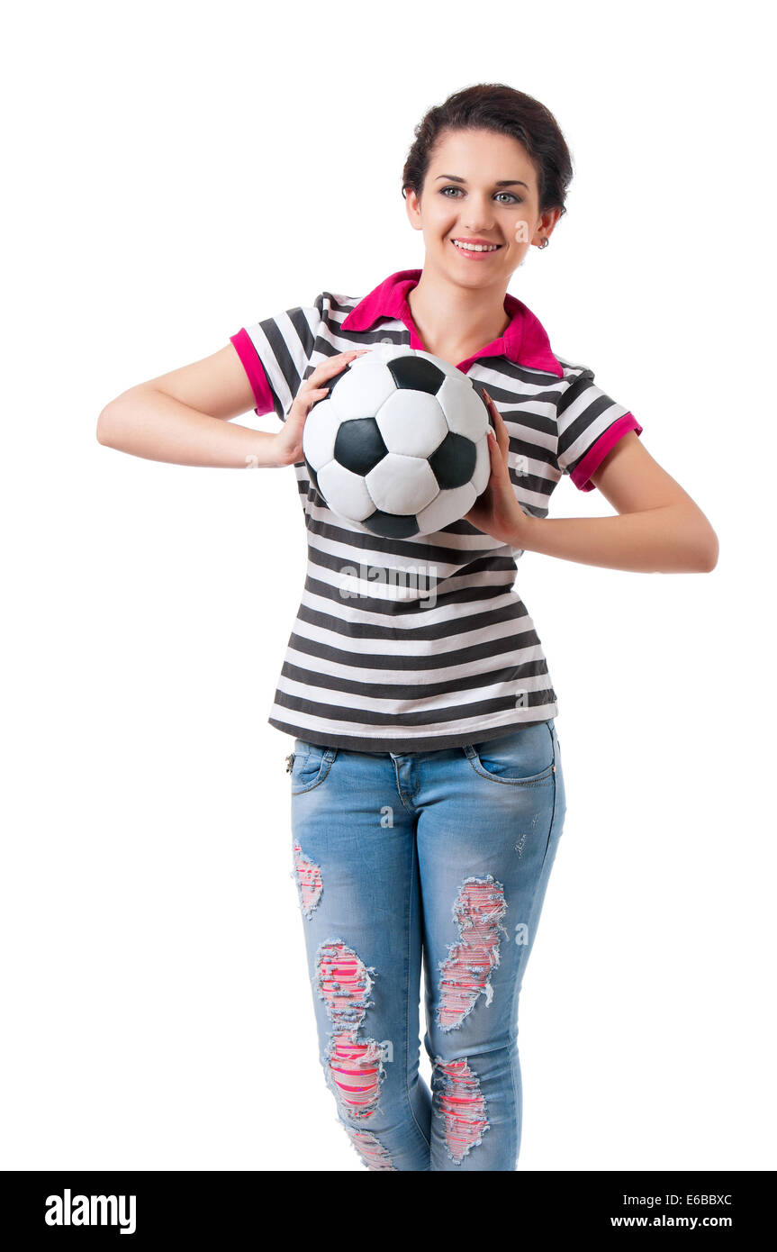 Girl with soccer ball Stock Photo Alamy