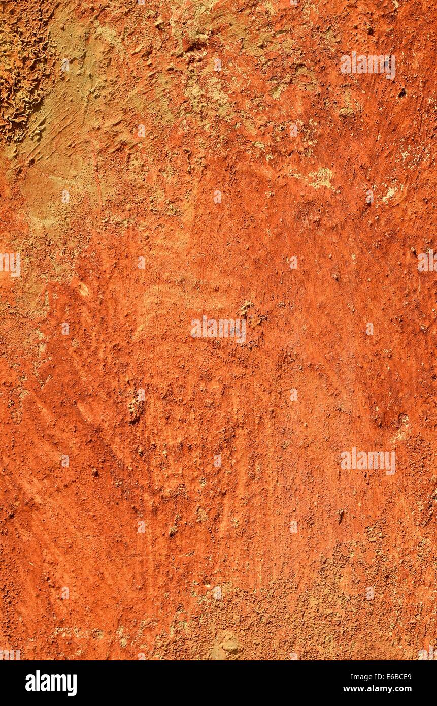 Old mexican wall orange red texture Stock Photo