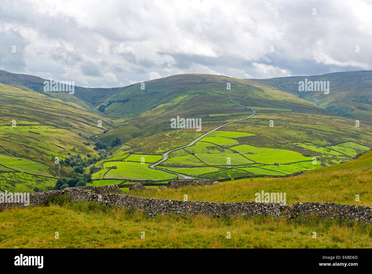 Upper Swaledale from Kisdon Hill, Yorkshire Dales National Park, North Yorkshire, England UK Stock Photo