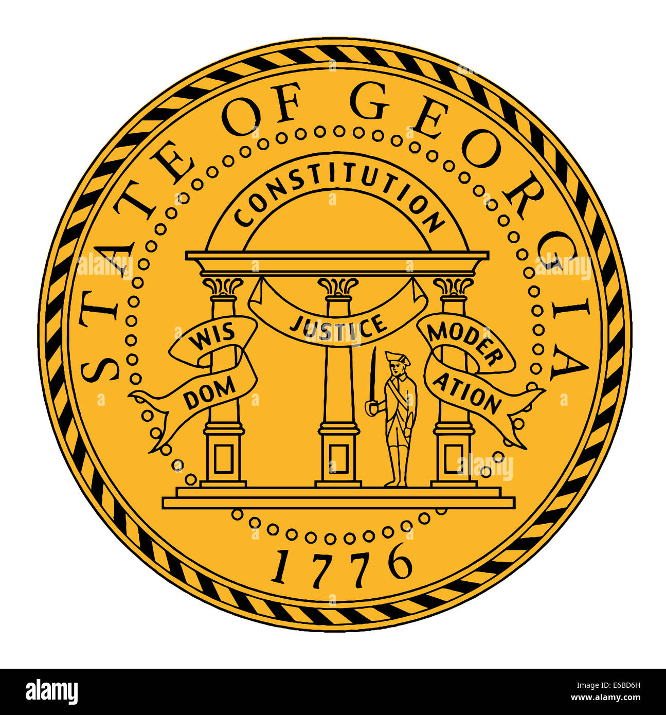 The State Seal of Georgia on a white background Stock Photo