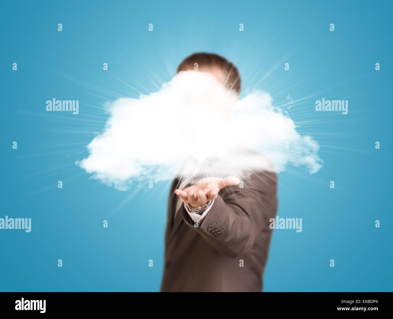 Cloud and businessman Stock Photo - Alamy
