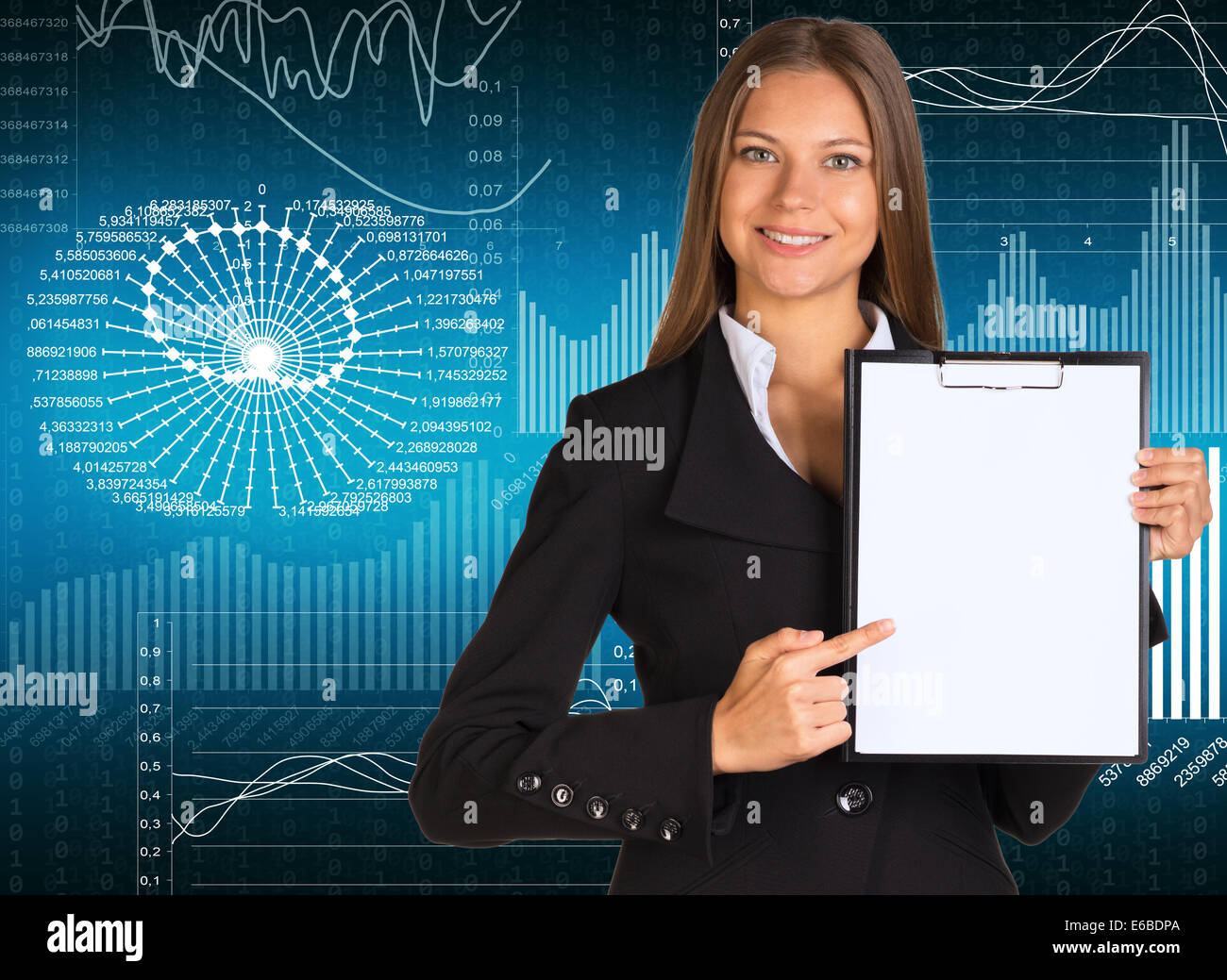 Businesswoman holding paper holder Stock Photo - Alamy