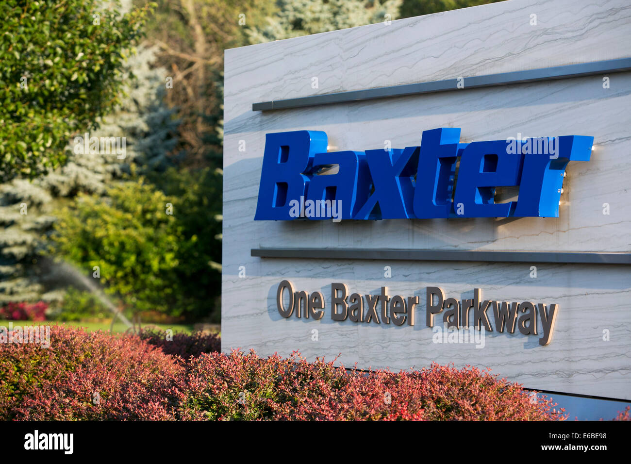 The headquarters of Baxter International Inc., in Deerfield, Illinois. Stock Photo