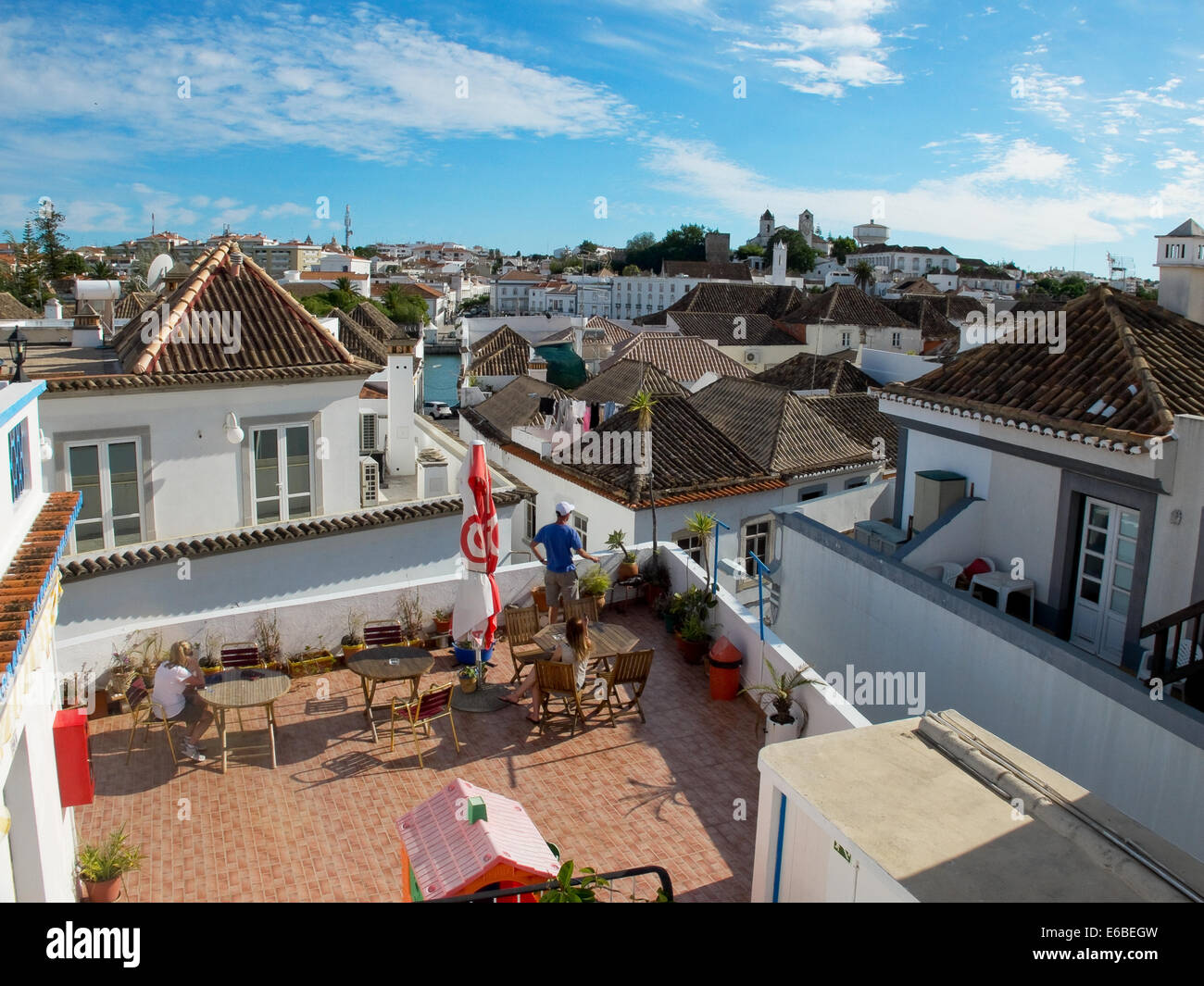 View of the rooftops of Tavira old town, Algarve. Portugal. Stock Photo