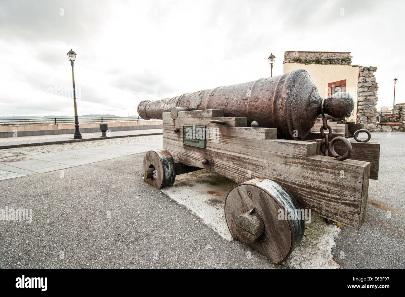 Ancient cannon of artillery Stock Photo