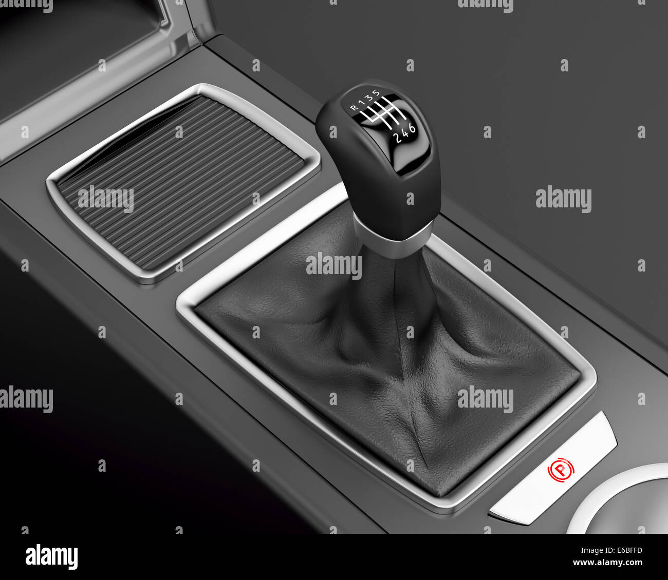 Six speed gear stick in a car Stock Photo Alamy
