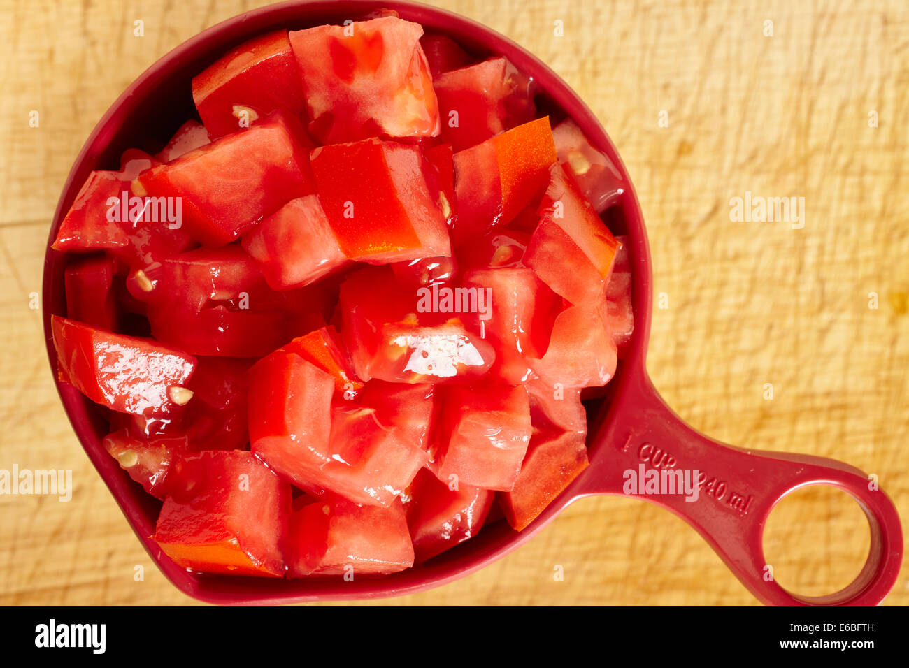 Chopped fresh tomato Stock Photo