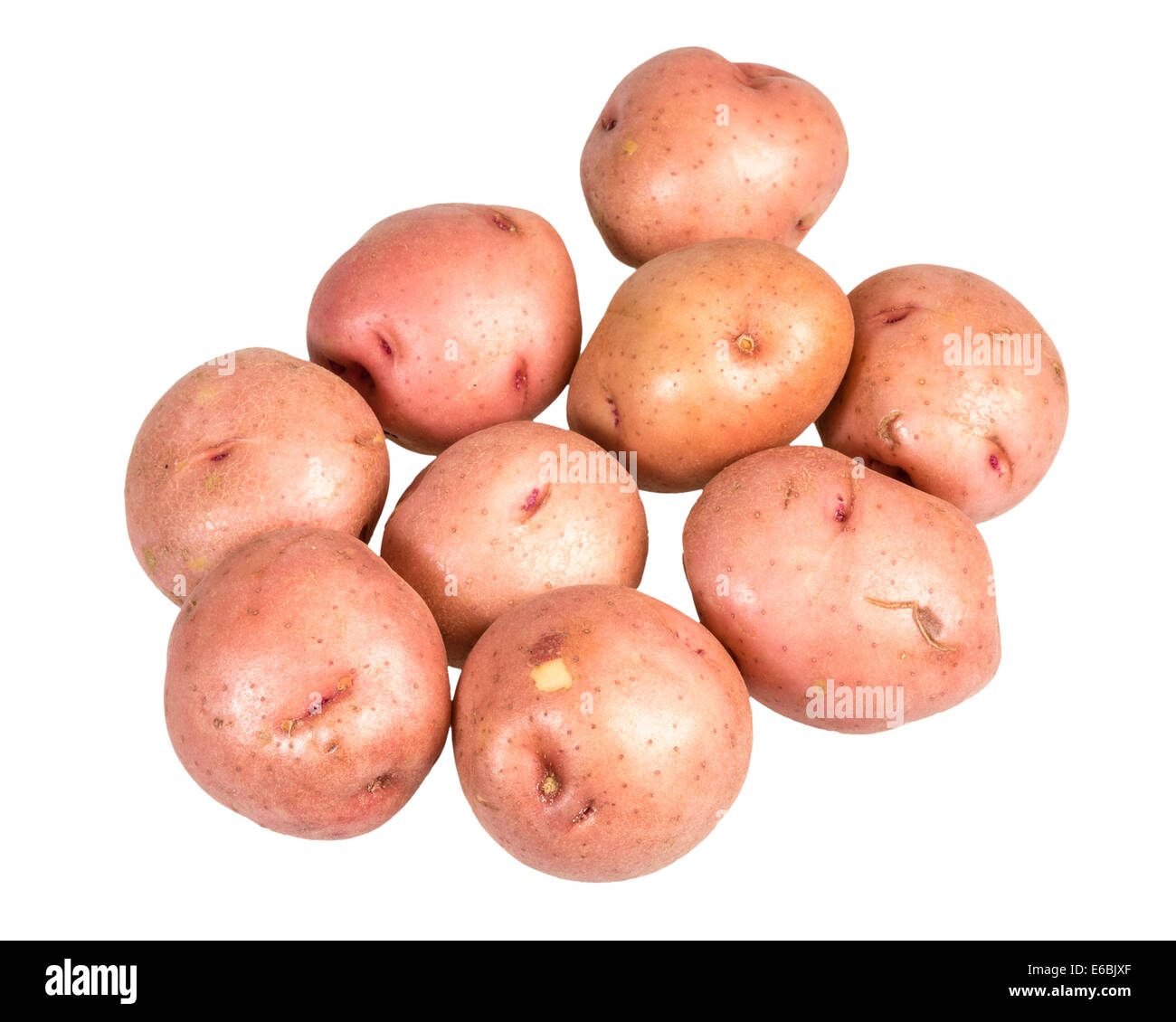Red fresh potatoes isolated on white Stock Photo