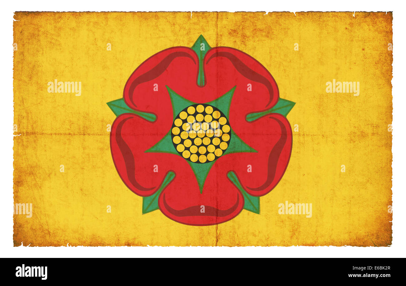 Flag of the British county Lancashire created in grunge style Stock Photo