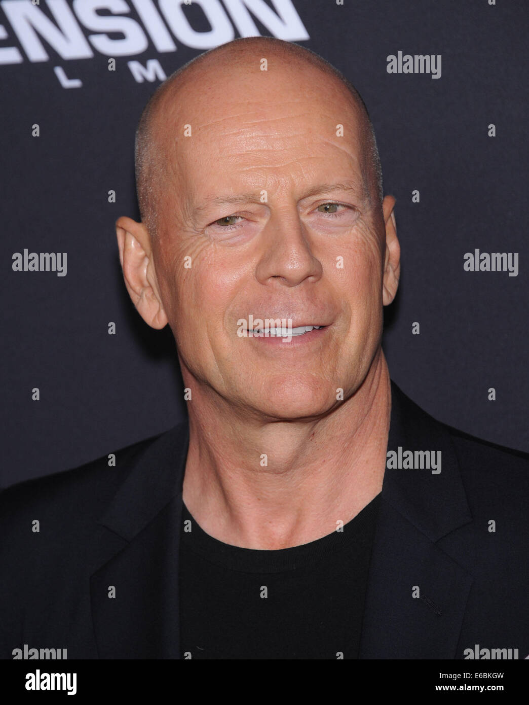 Hollywood, California, USA. 19th Aug, 2014. Bruce Willis arrives for the premiere of the film ''Sin City: A Dame To Kill For'' at the Chinese theater. Credit:  Lisa O'Connor/ZUMA Wire/Alamy Live News Stock Photo
