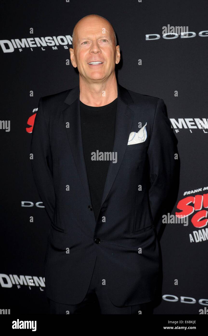 Los Angeles, CA, USA. 19th Aug, 2014. Bruce Willis at arrivals for SIN CITY: A DAME TO KILL FOR Premiere, TCL Chinese 6 Theatres (formerly Grauman's), Los Angeles, CA August 19, 2014. Credit:  Elizabeth Goodenough/Everett Collection/Alamy Live News Stock Photo