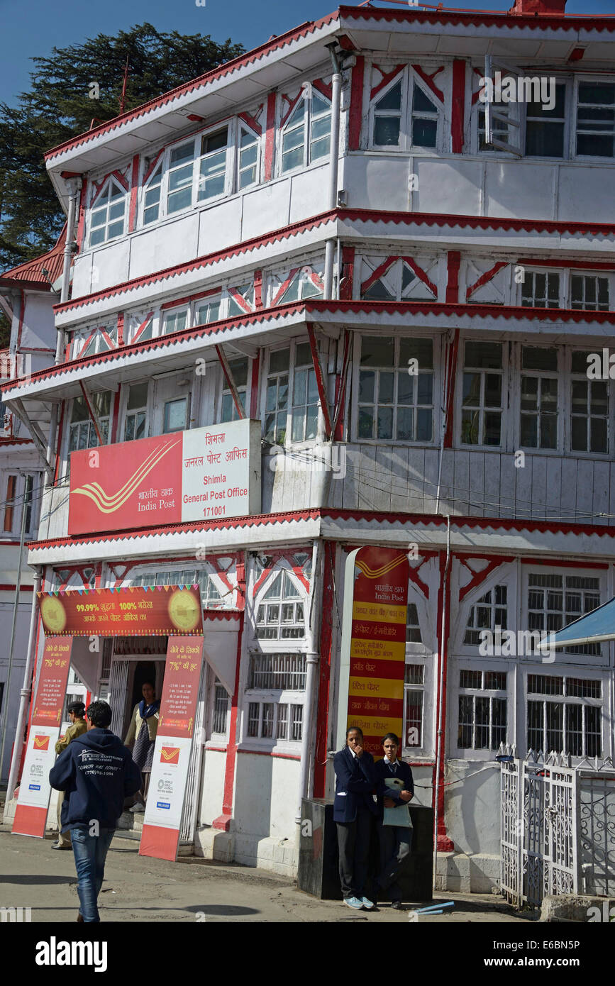 Shimla main post office is on Mall Road in Shimla. Shimla is a popular tourist attraction in Himachal Pradesh, India  Shimla is a la Stock Photo