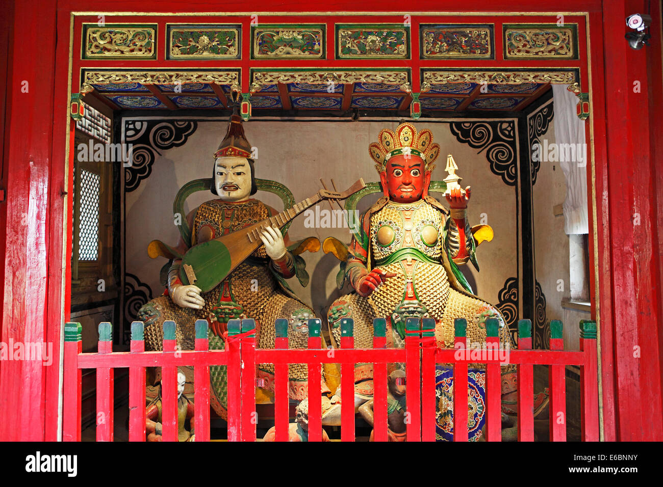 Guardian spirits in the Makharaji Temple, Winter Palace of Bogd Khan, Ulaanbaatar or Ulan Bator, Mongolia Stock Photo
