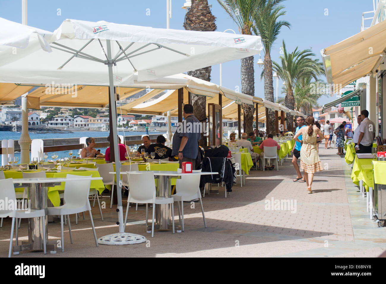Restaurants at Cabo de Palos, Murcia, Costa Calida, Spain, Europe Stock Photo