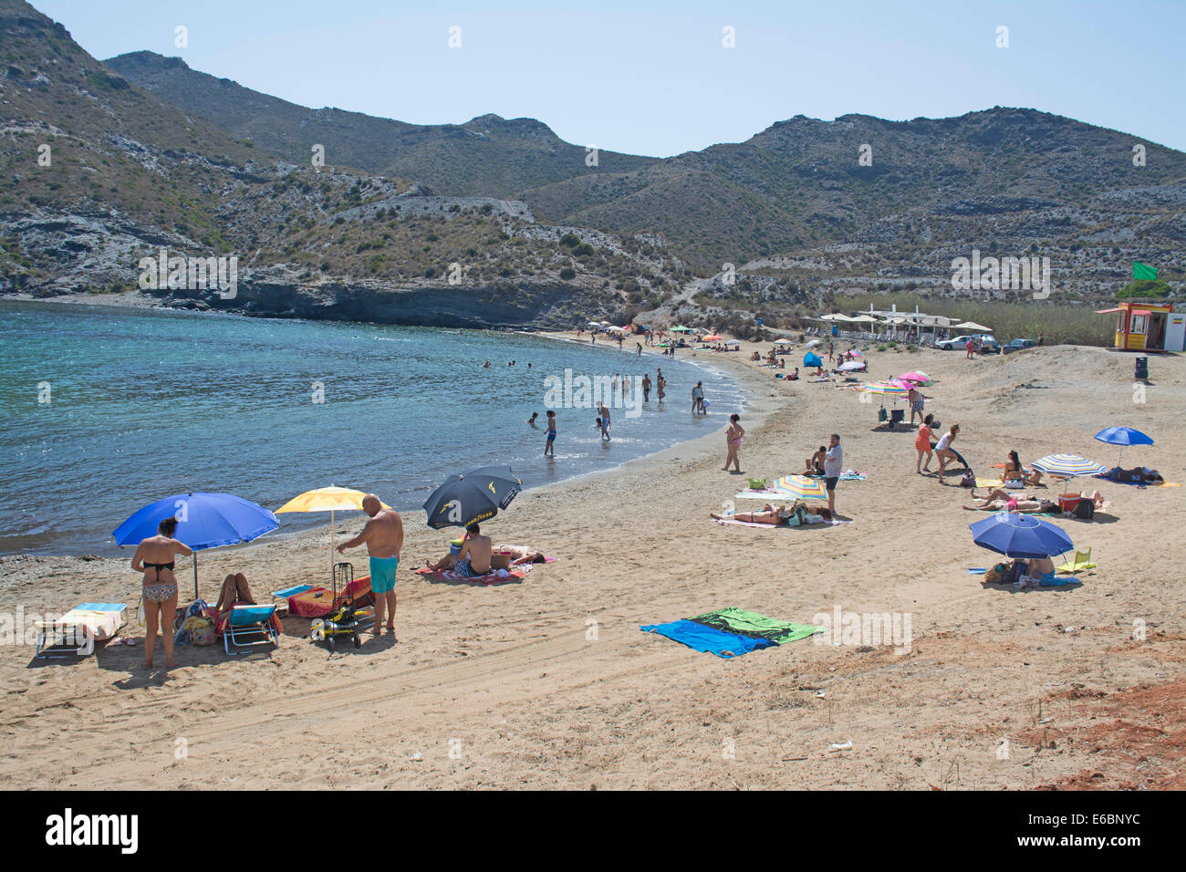 Cala Reona Beach on the Mediterranean coastline of Costa Calida, East ...