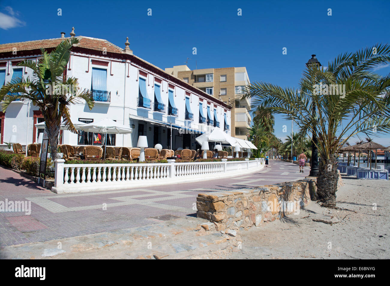 Traditional Spanish Tapas Bar and Restaurant in Los Alcazares beach Murcia, Costa Calida, South Eastern Spain Stock Photo