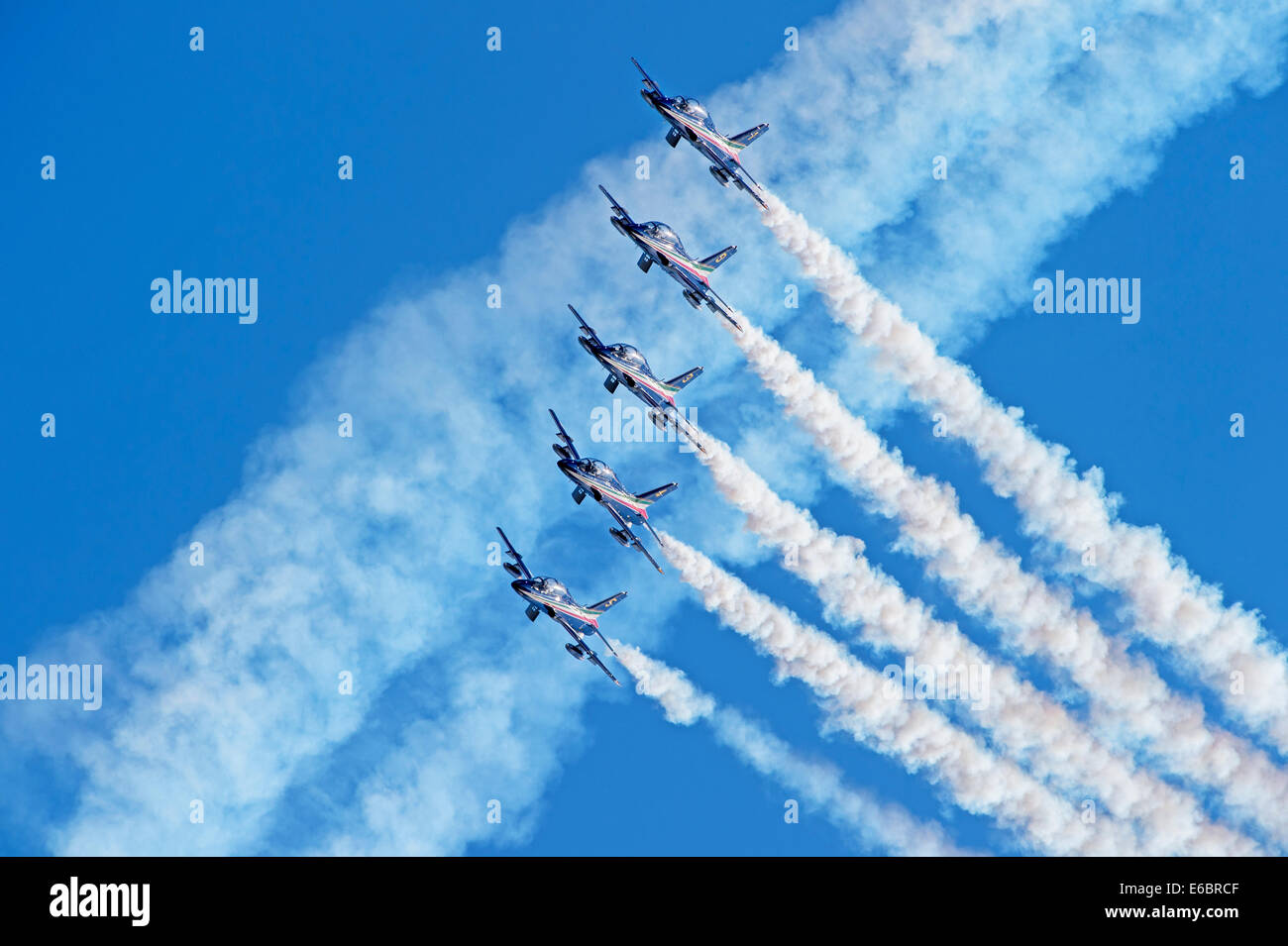 Royal International Air Tattoo 2014, display by The Frecce Tricolori Stock Photo