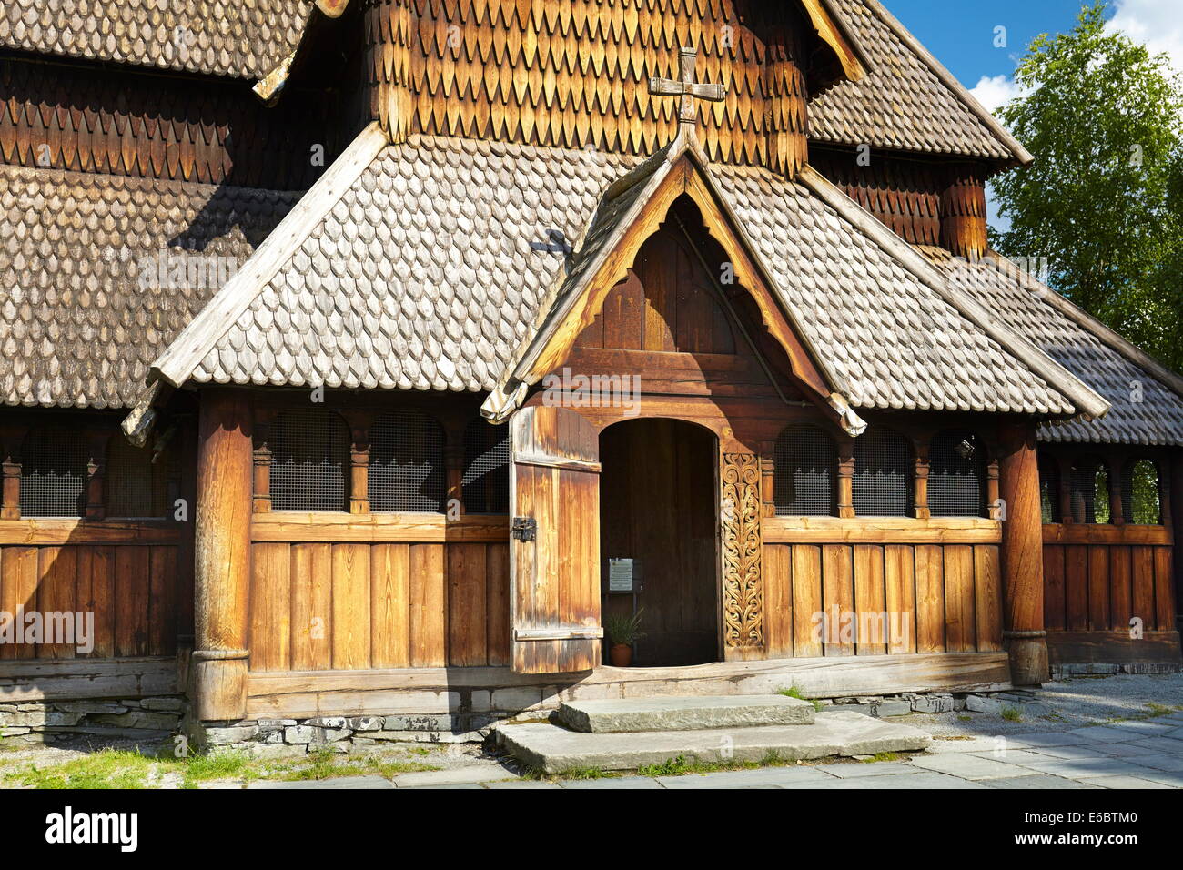 Stave Church Heddal, Sogn og Fjordane, Norway Stock Photo