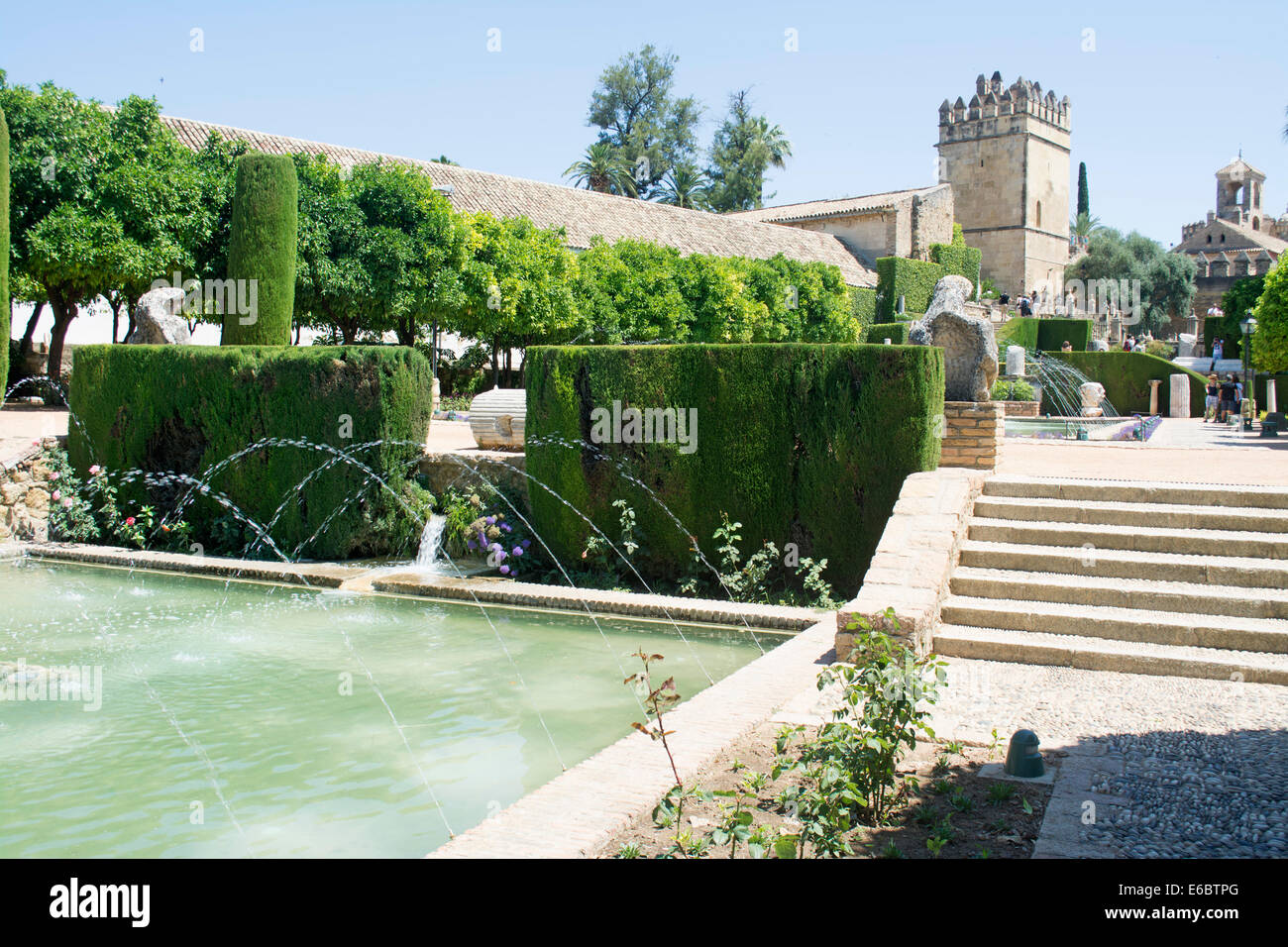 One of the water features of the The Alcazar de los Reyes Cristianos ...