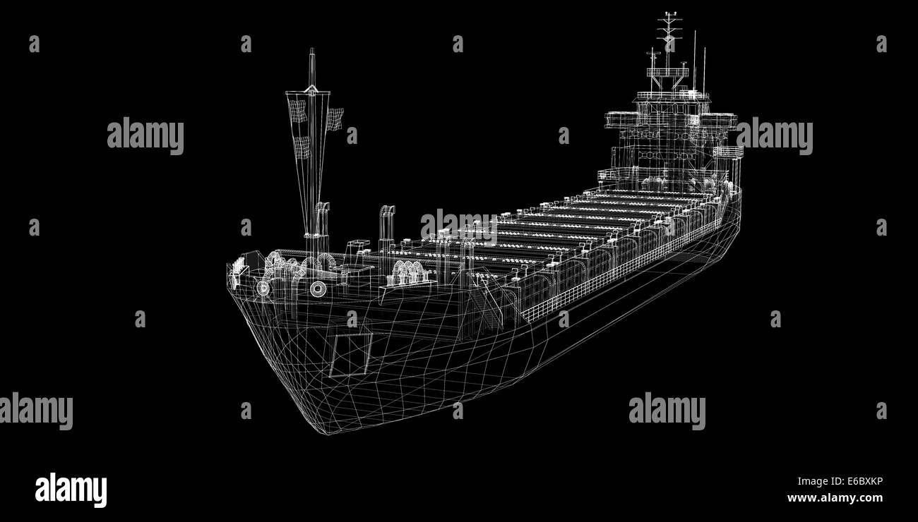 barge Cargo model body structure, wire model Stock Photo - Alamy