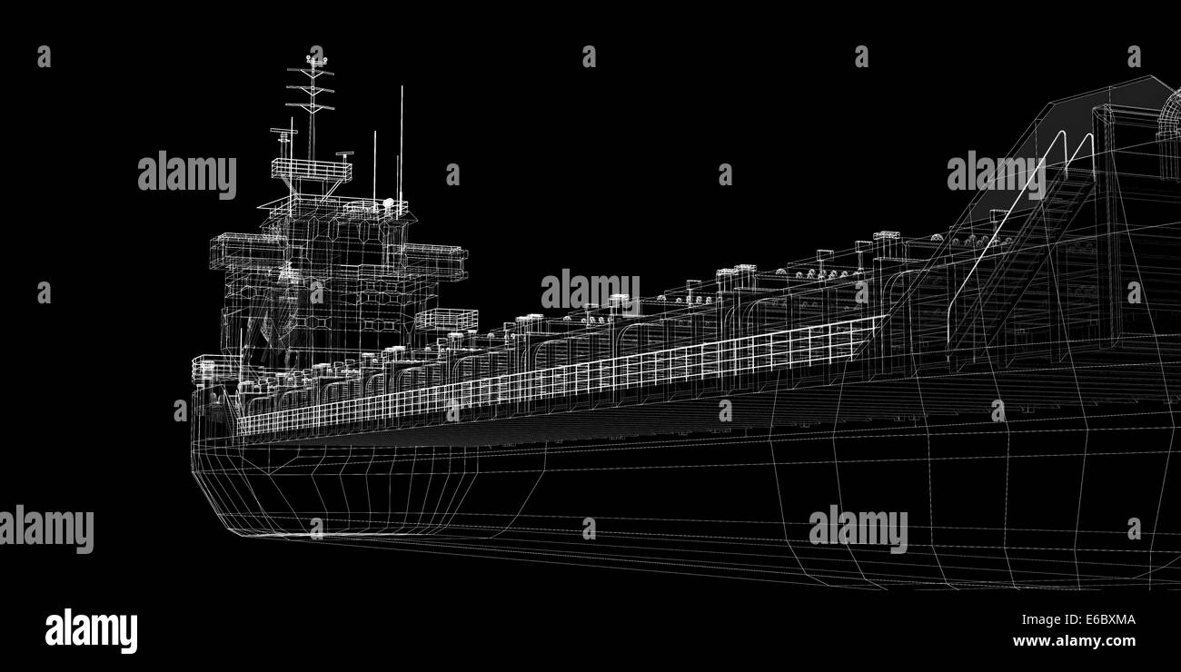 barge Cargo model body structure, wire model Stock Photo - Alamy