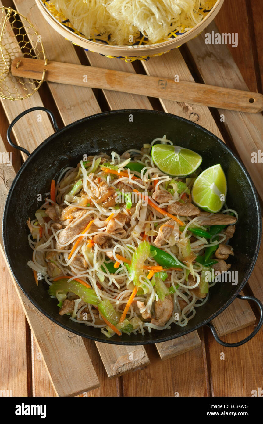 Pancit Bihon. Filipino noodle dish Stock Photo