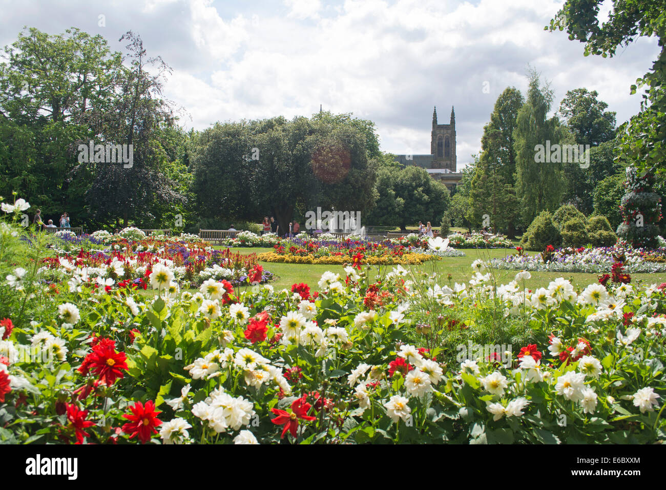Floral display at the Jephson Gardens, formal gardens in Royal