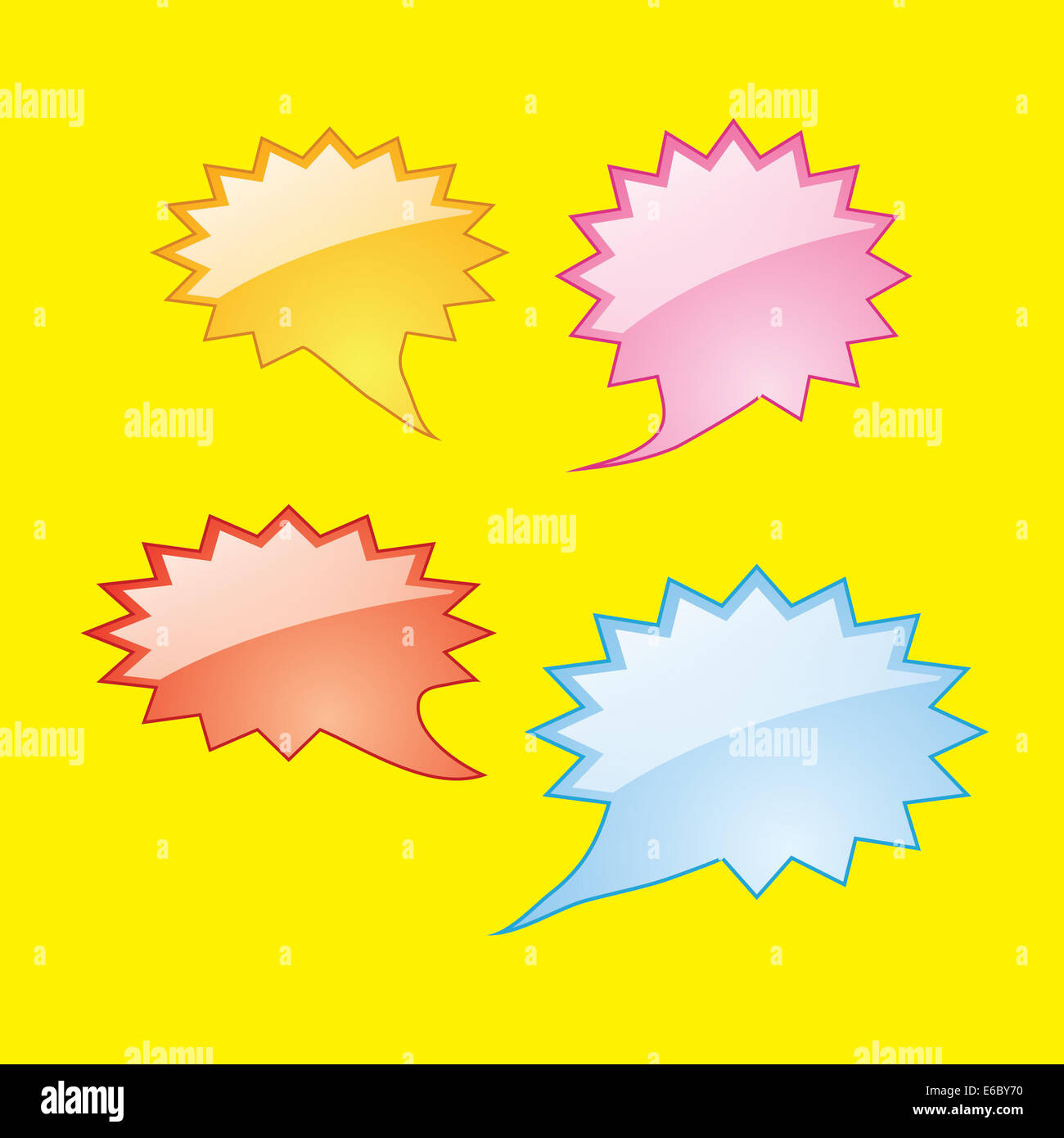 colorful dialog speech bubbles icons Stock Photo
