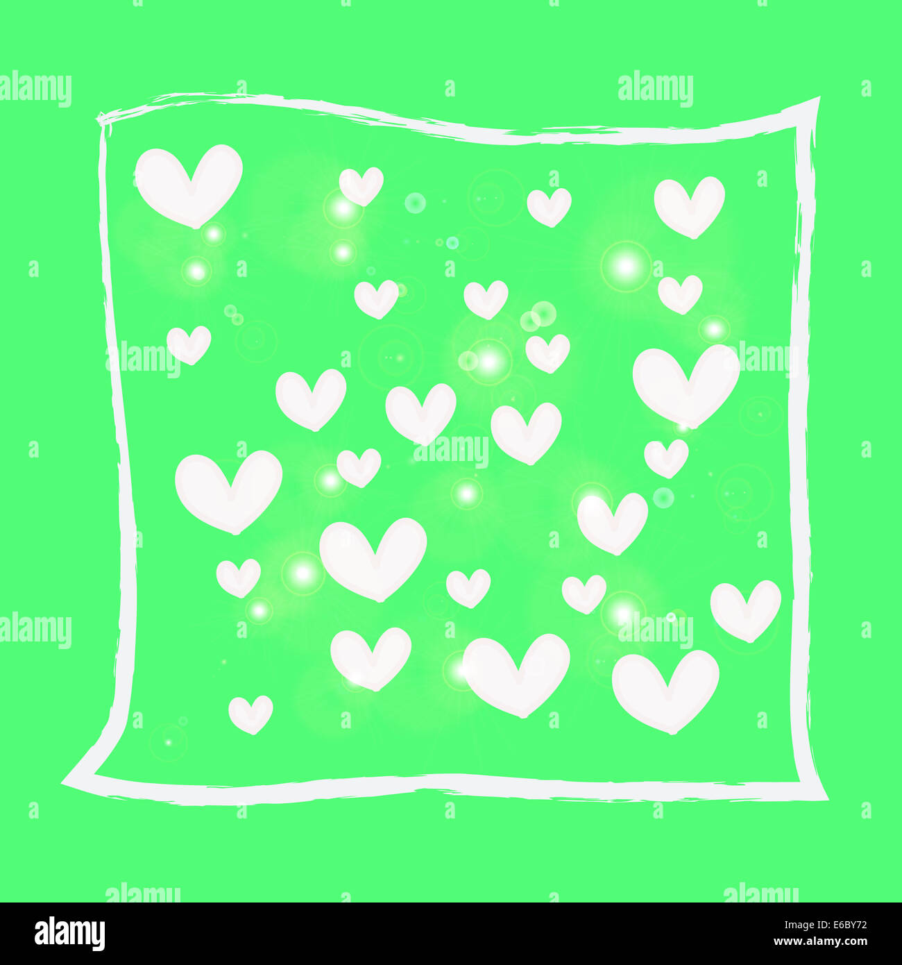 white heart on a green background Stock Photo - Alamy