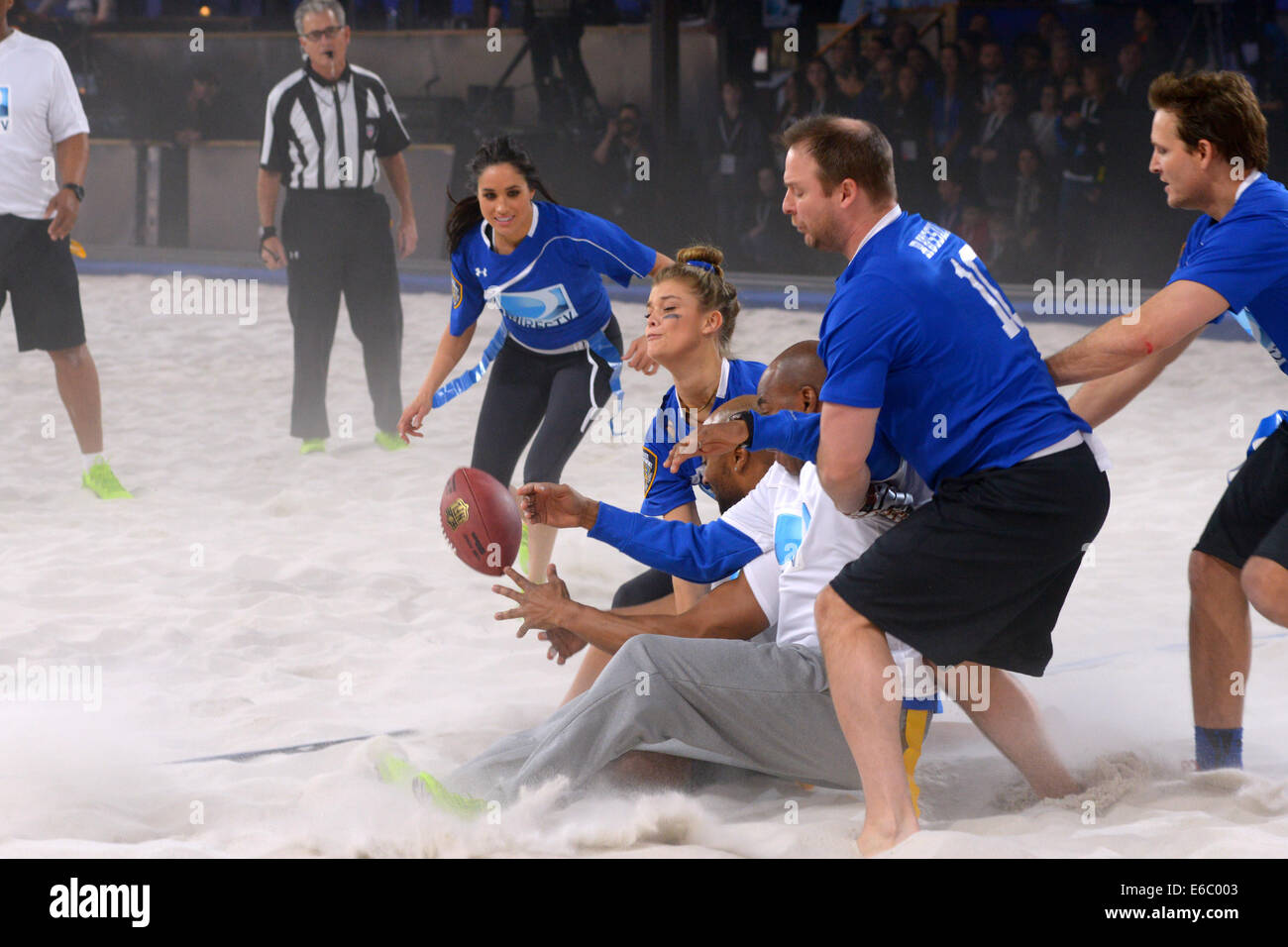 DirecTV's 8th Annual Celebrity Beach Bowl held at Pier 40 - Football Game  Featuring: Meghan Markle,Nina Agdal,Ryen Rusillo Where: New York City, New  York, United States When: 01 Feb 2014 Stock Photo - Alamy
