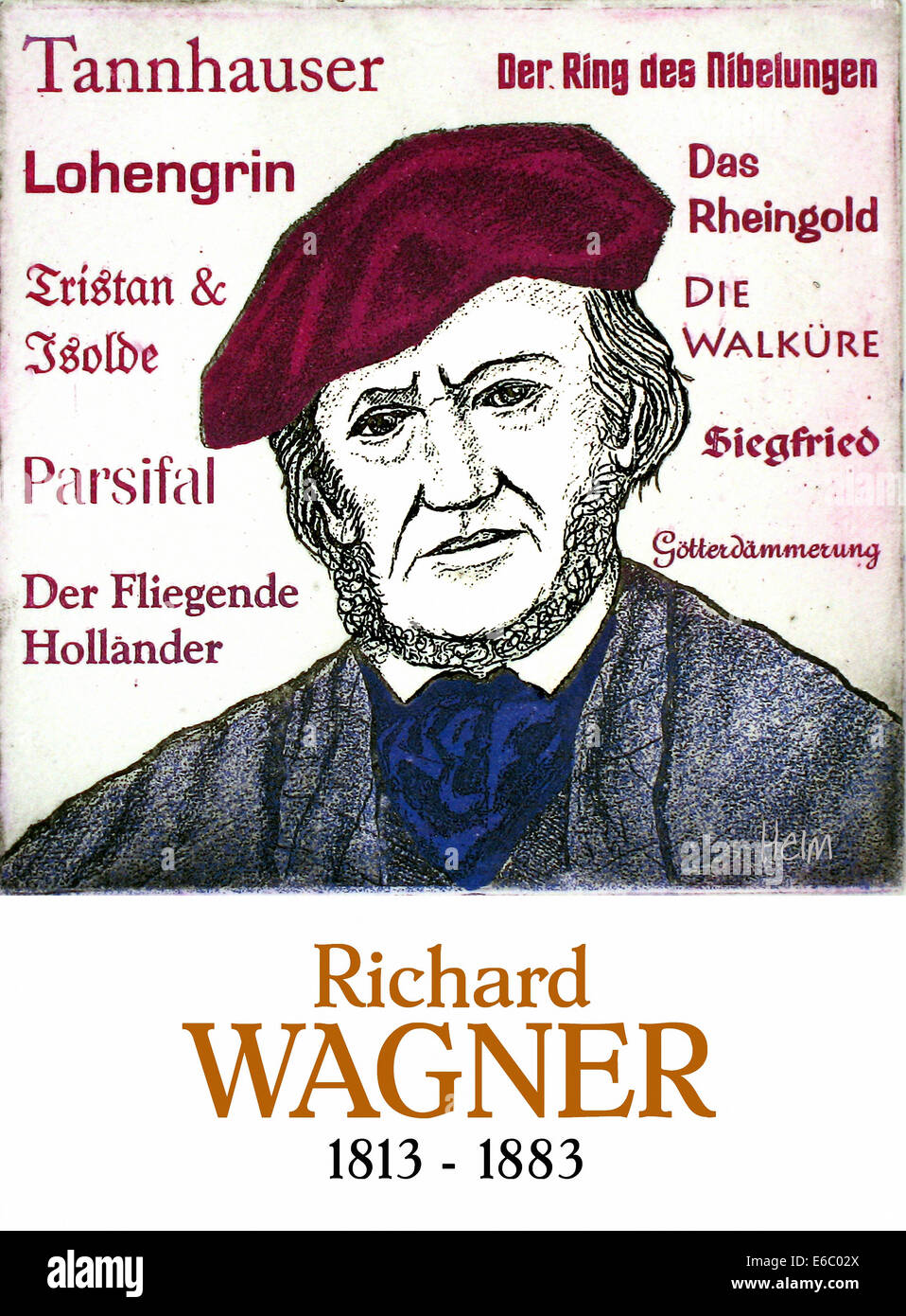 Richard Wagner, portrait, German composer,1813 -1883 Stock Photo