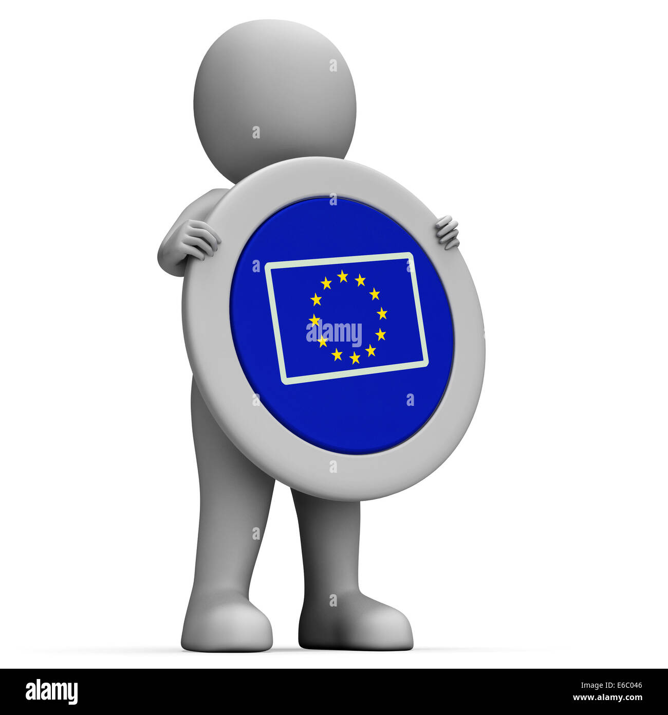 Euro Flag Indicating European Union And Countries Stock Photo