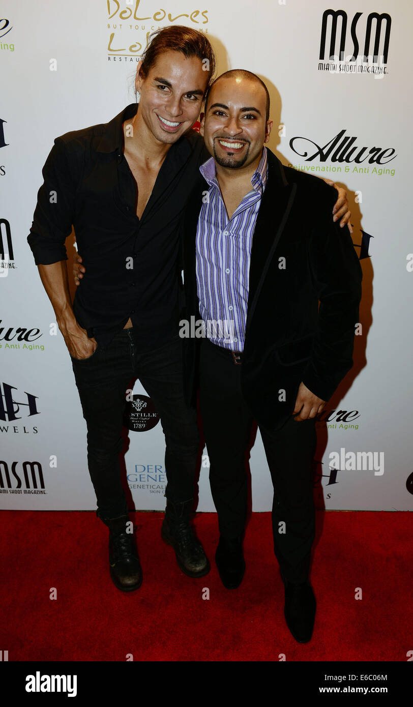 MSM (Miami Shoot Magazine) debut cover release party held at DOLORES but you can call me LOLITA restaurant and lounge - Arrivals  Featuring: Julio Iglesias Jr Where: Miami, Florida, United States When: 01 Feb 2014 Stock Photo