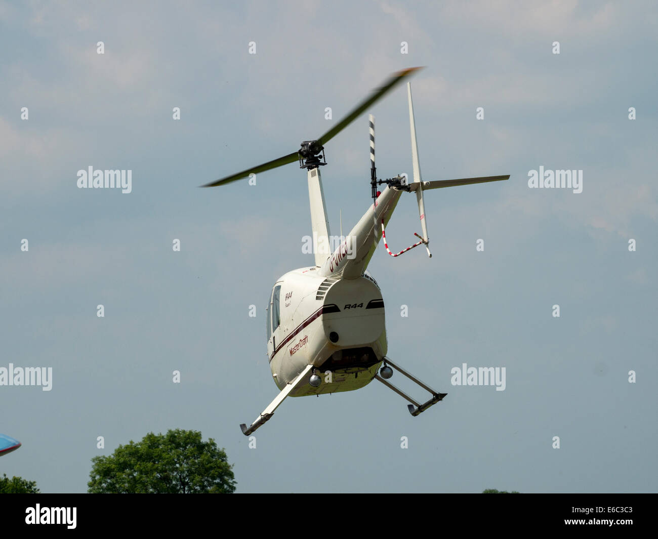 british Robinson R22 pilot training helicopter at Breighton airfield