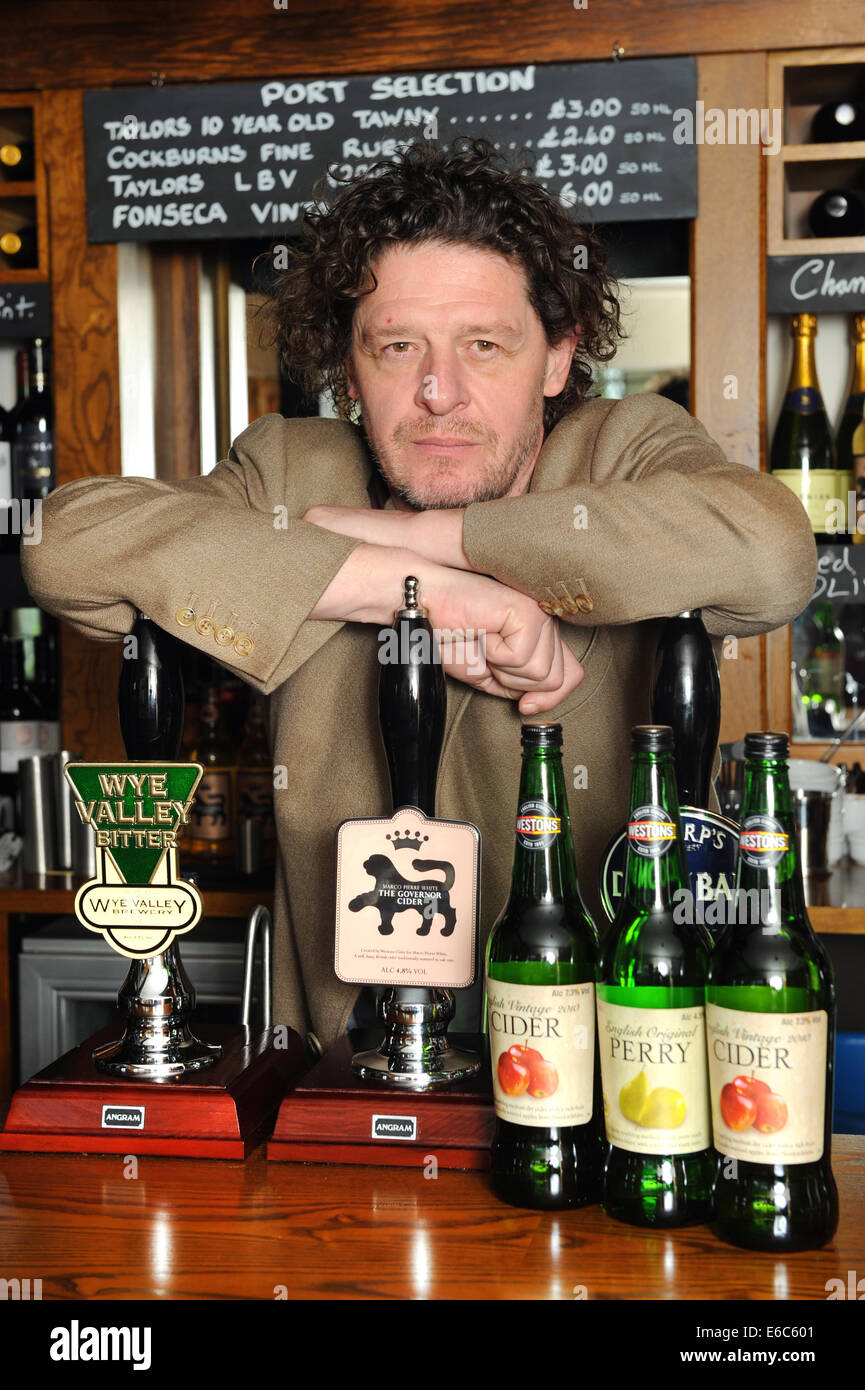 Celebrity Chef Marco Pierre White with his cider The Governor which is