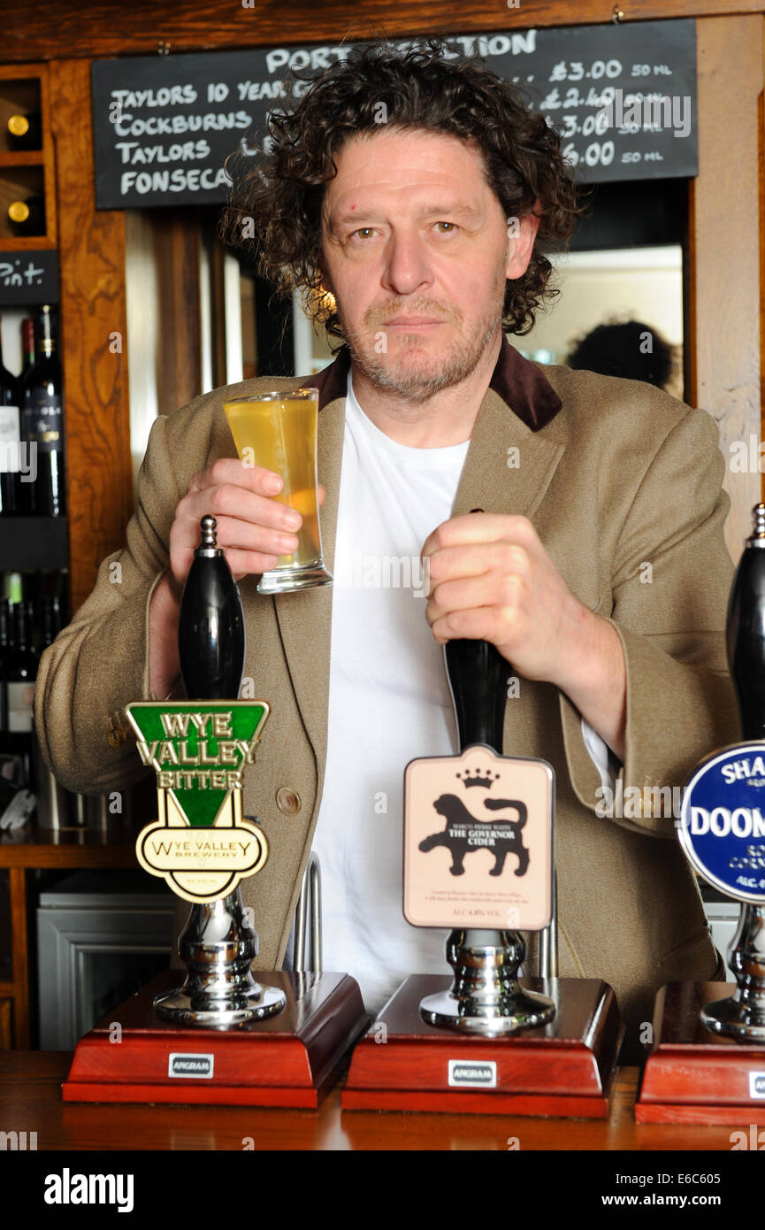 Celebrity Chef Marco Pierre White with his cider The Governor which is