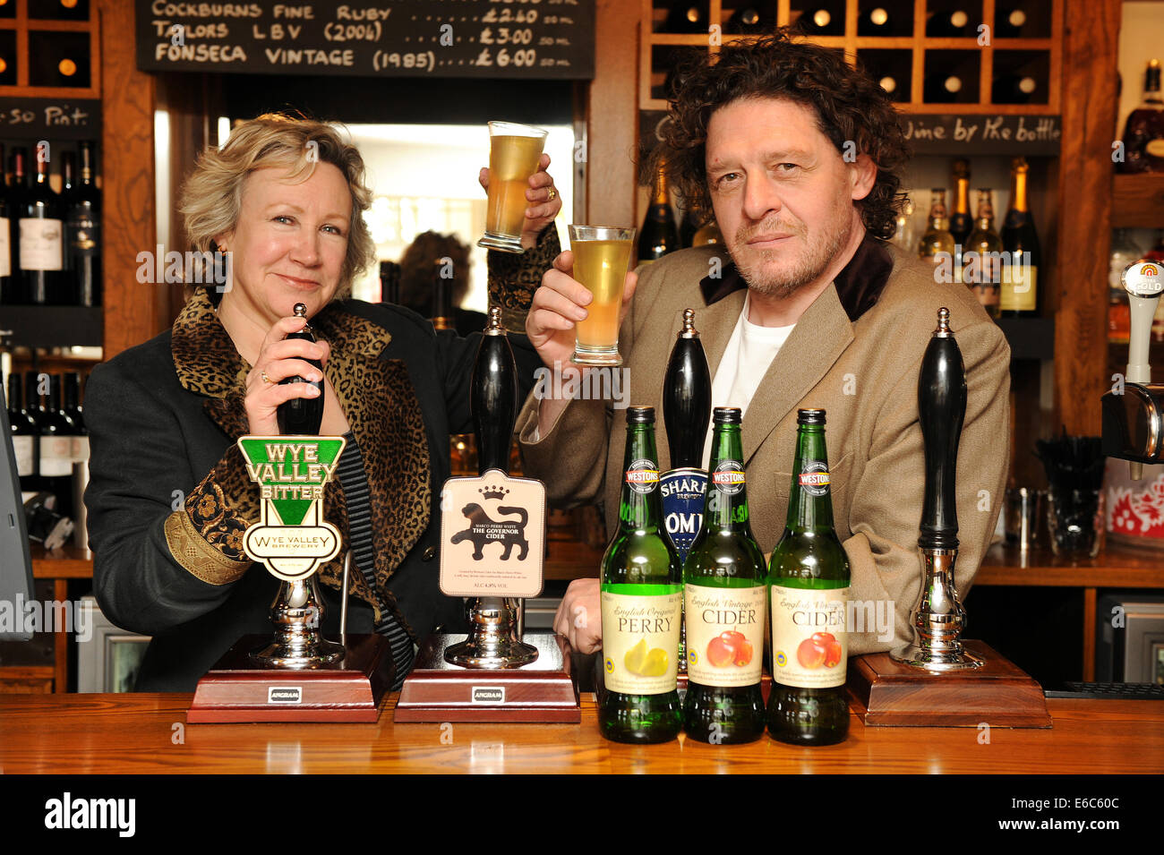 Celebrity Chef Marco Pierre White with his cider The Governor which is