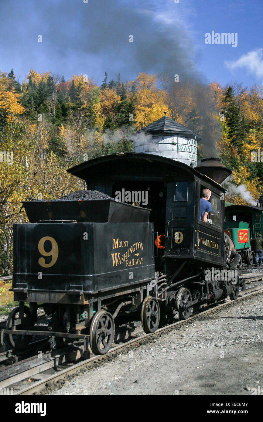 Mount Washington cog railway locomotive Stock Photo