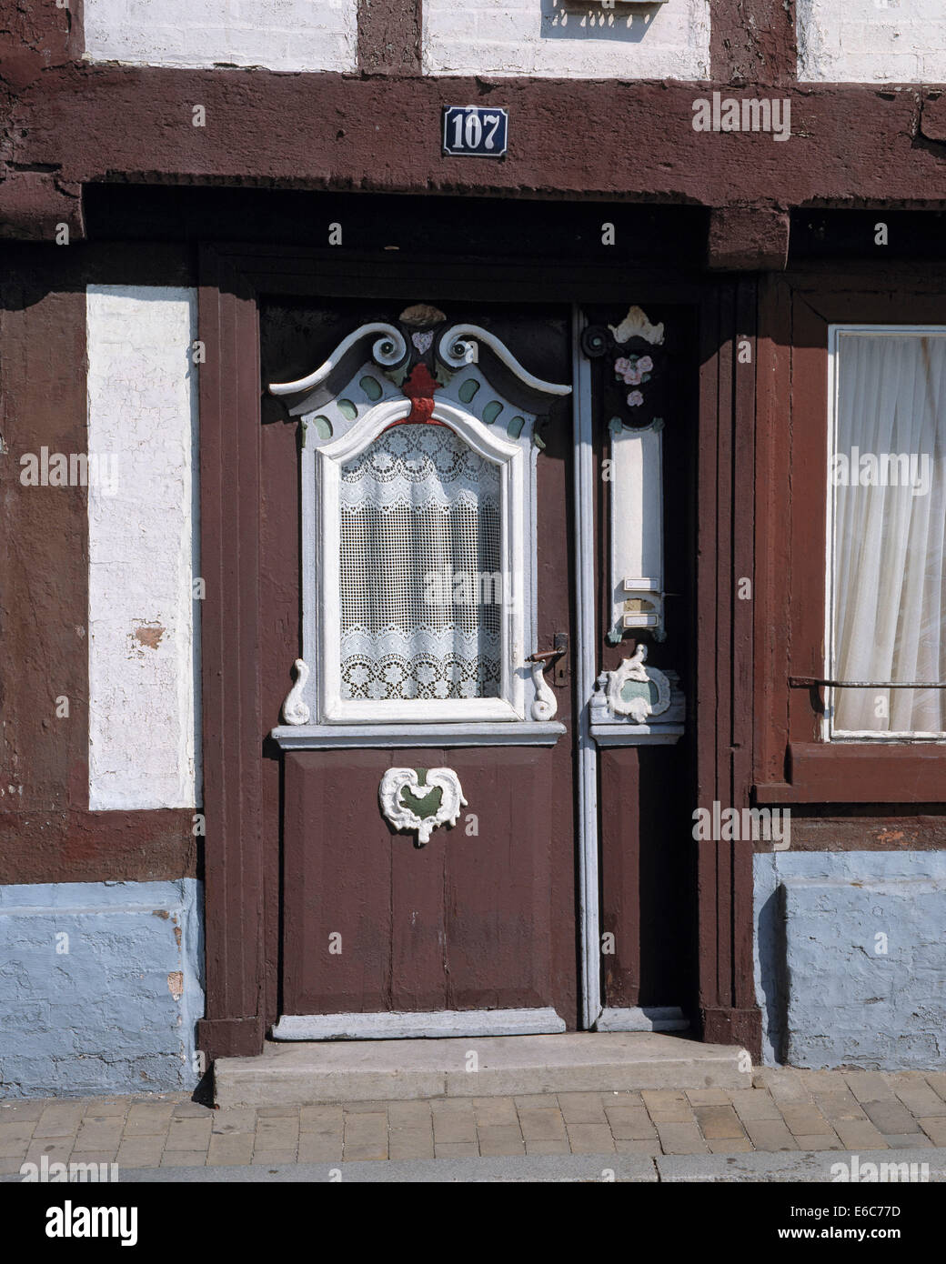 Haustuer an einem Wohnhaus in Lauenburg an der Elbe, Schleswig-Holstein Stock Photo