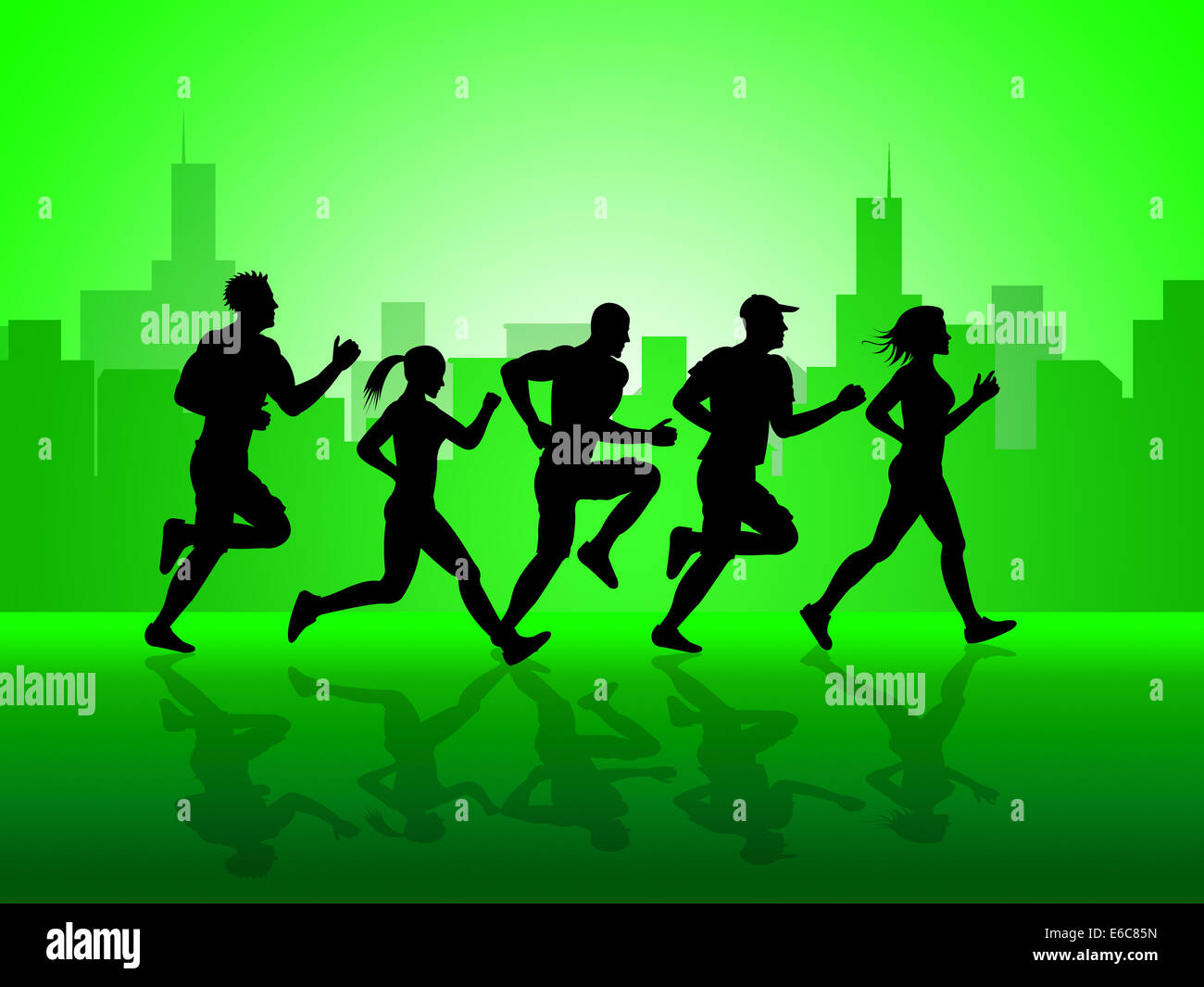 Jogging Exercise Representing Get Fit And Healthy Stock Photo Alamy
