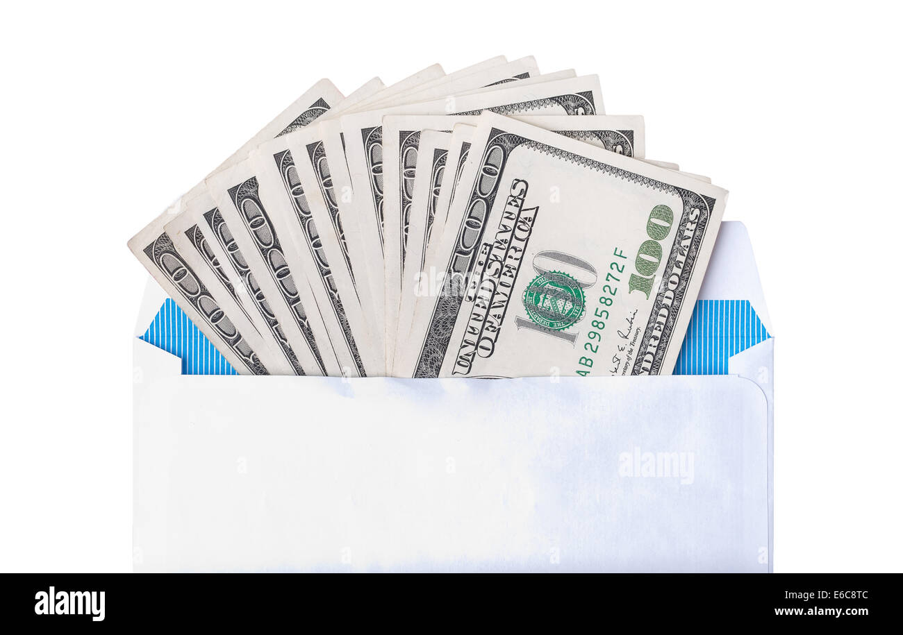 Dollars banknote in the envelope - corruption concept Stock Photo