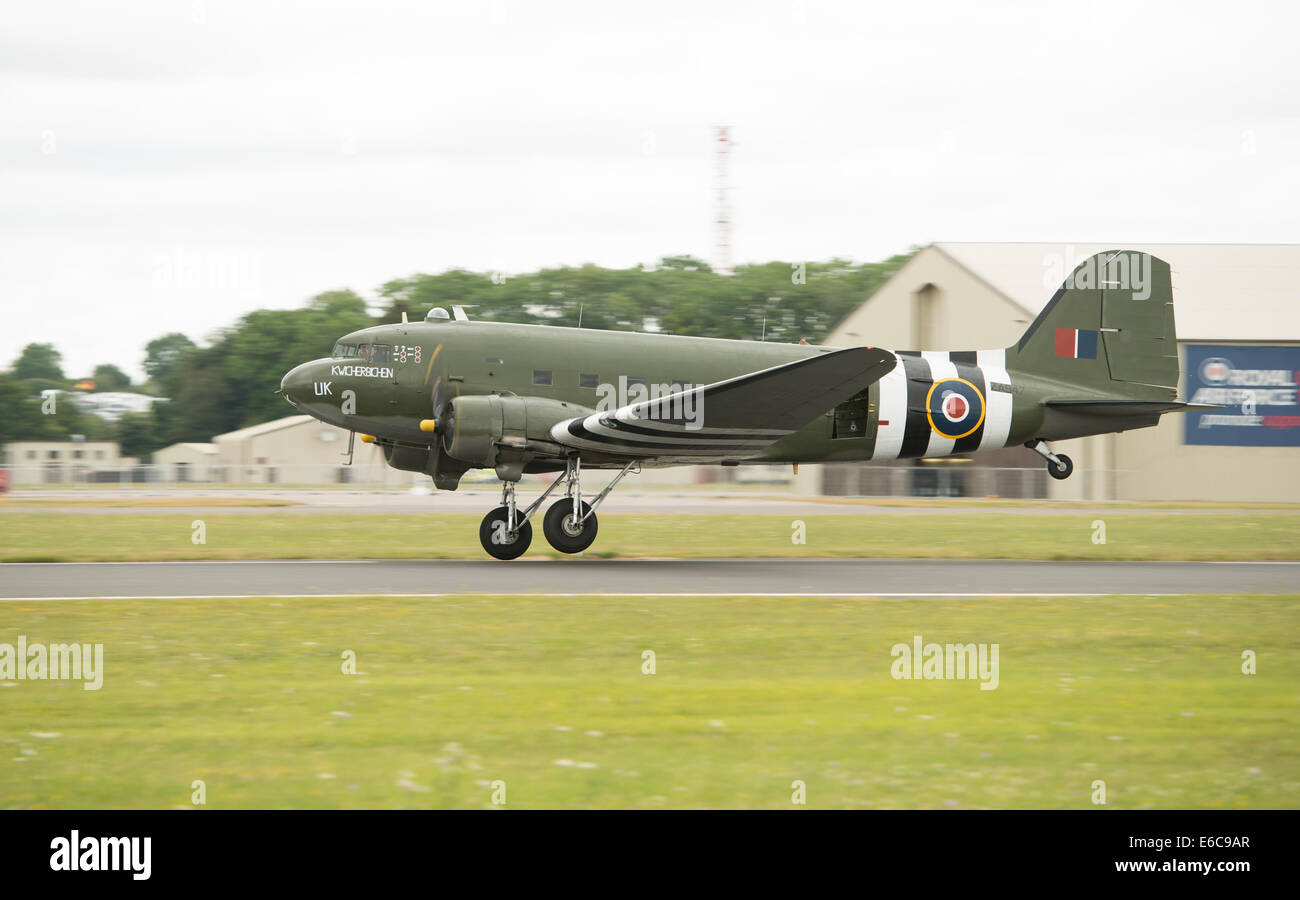 Battle of Britain Memorial Flight Douglas Dakota (DC3) at RIAT 2014 Stock Photo