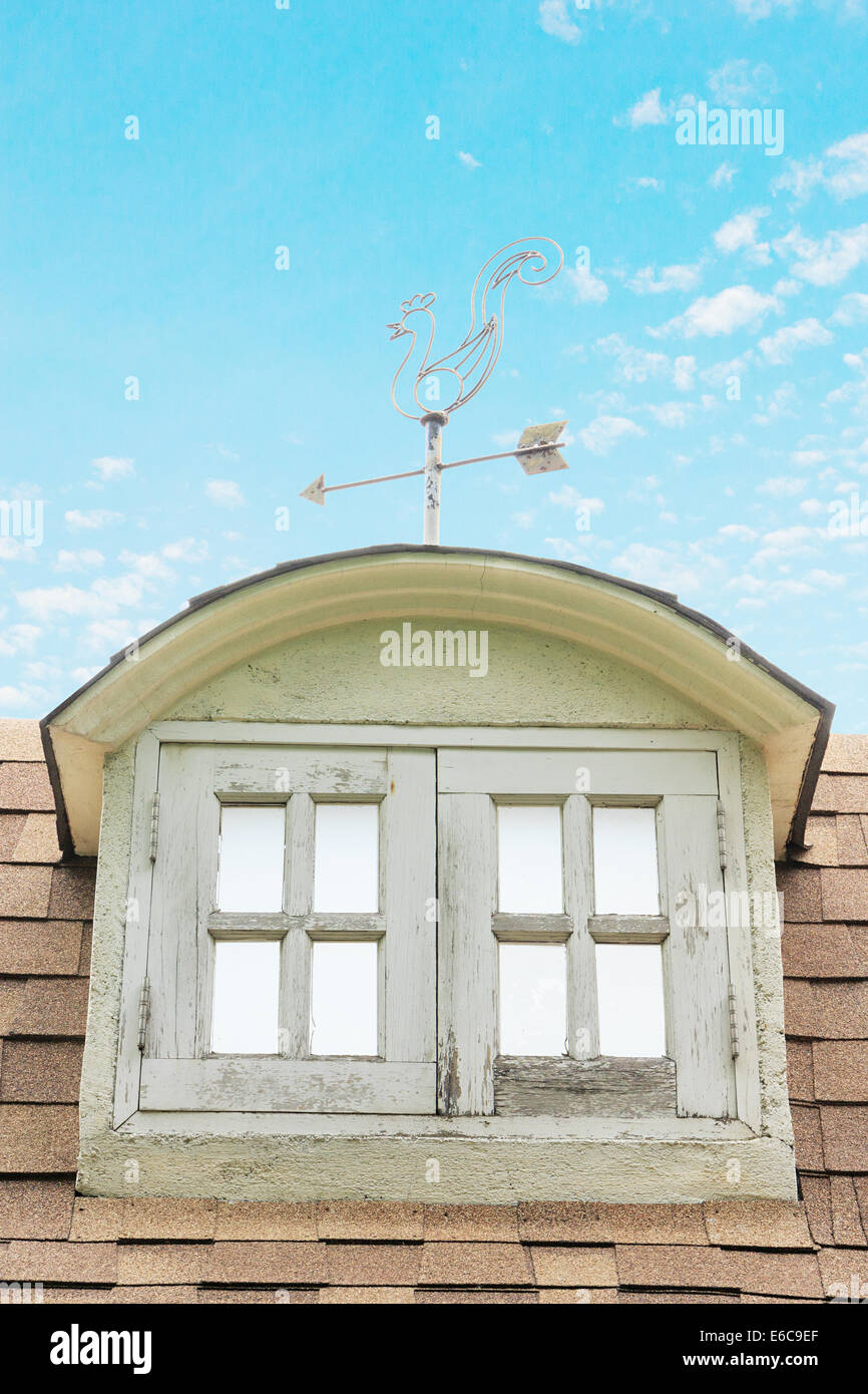 Bay Window on the Facade of House under blue sky Stock Photo - Alamy