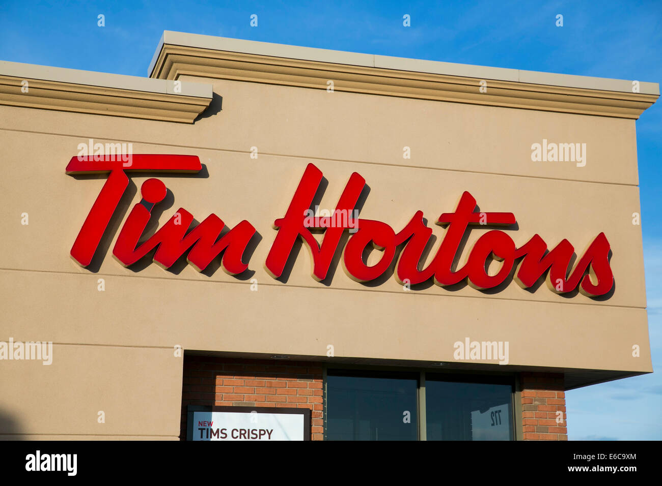 A Tim Hortons restaurant location in East Tawas, Michigan. Stock Photo