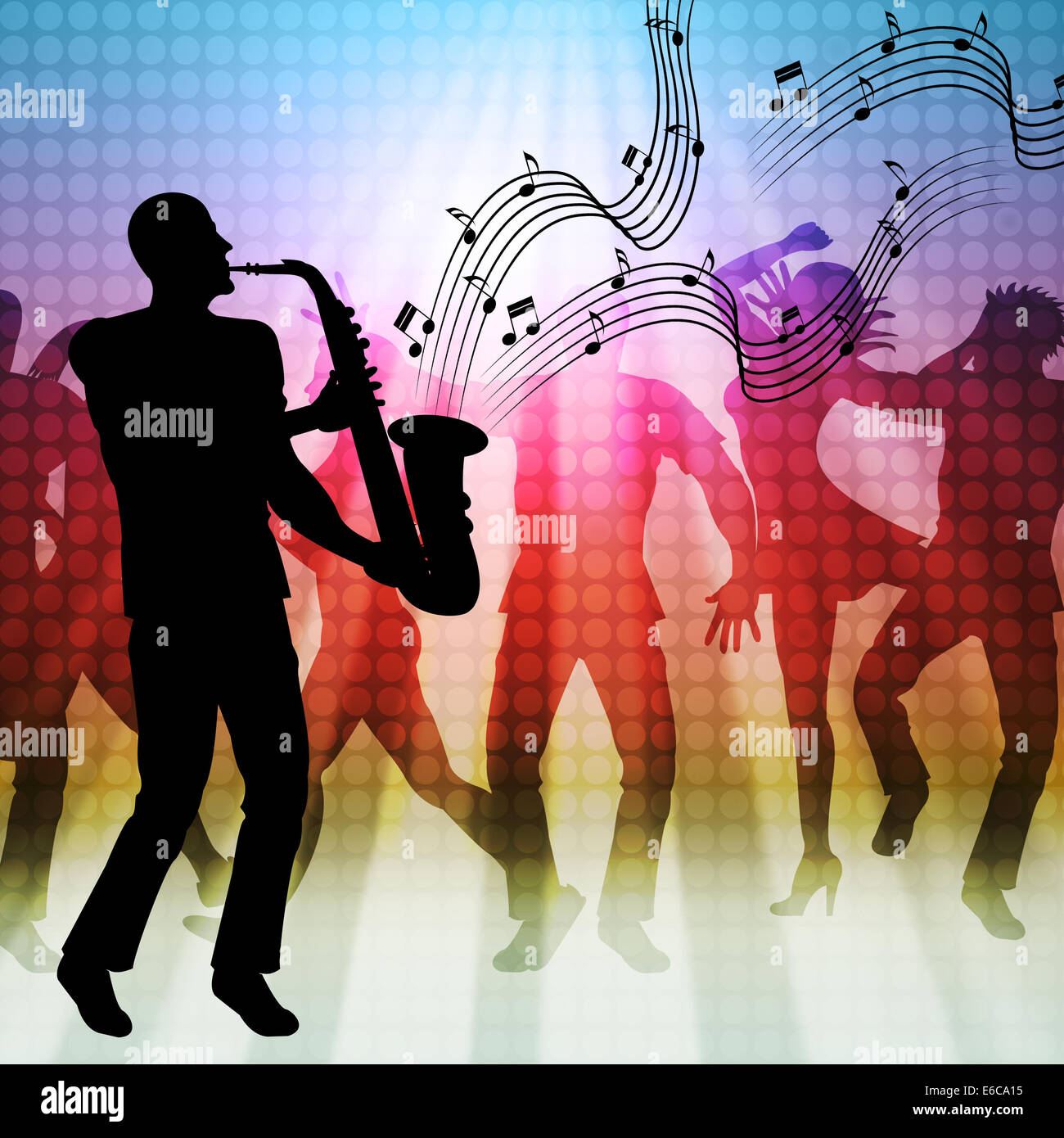 Saxophone Dancing Showing Sound Track And Melody Stock Photo Alamy