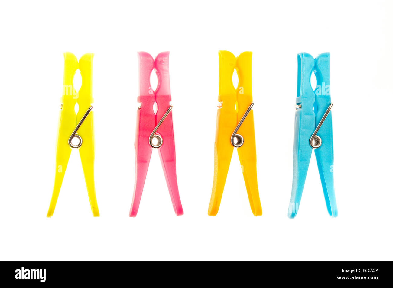 colourful clothespins Stock Photo