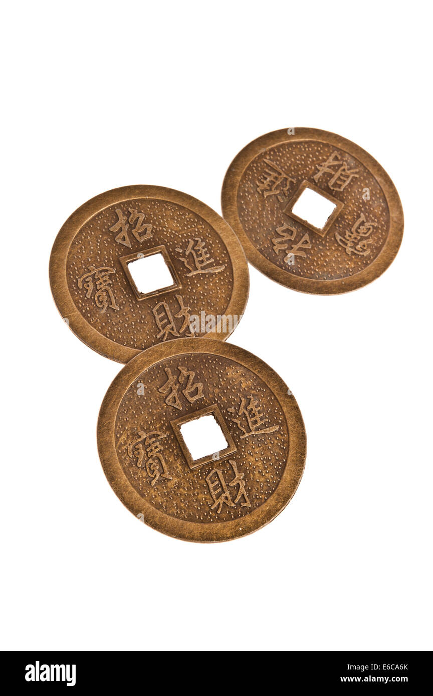 three Chinese antique coins Stock Photo