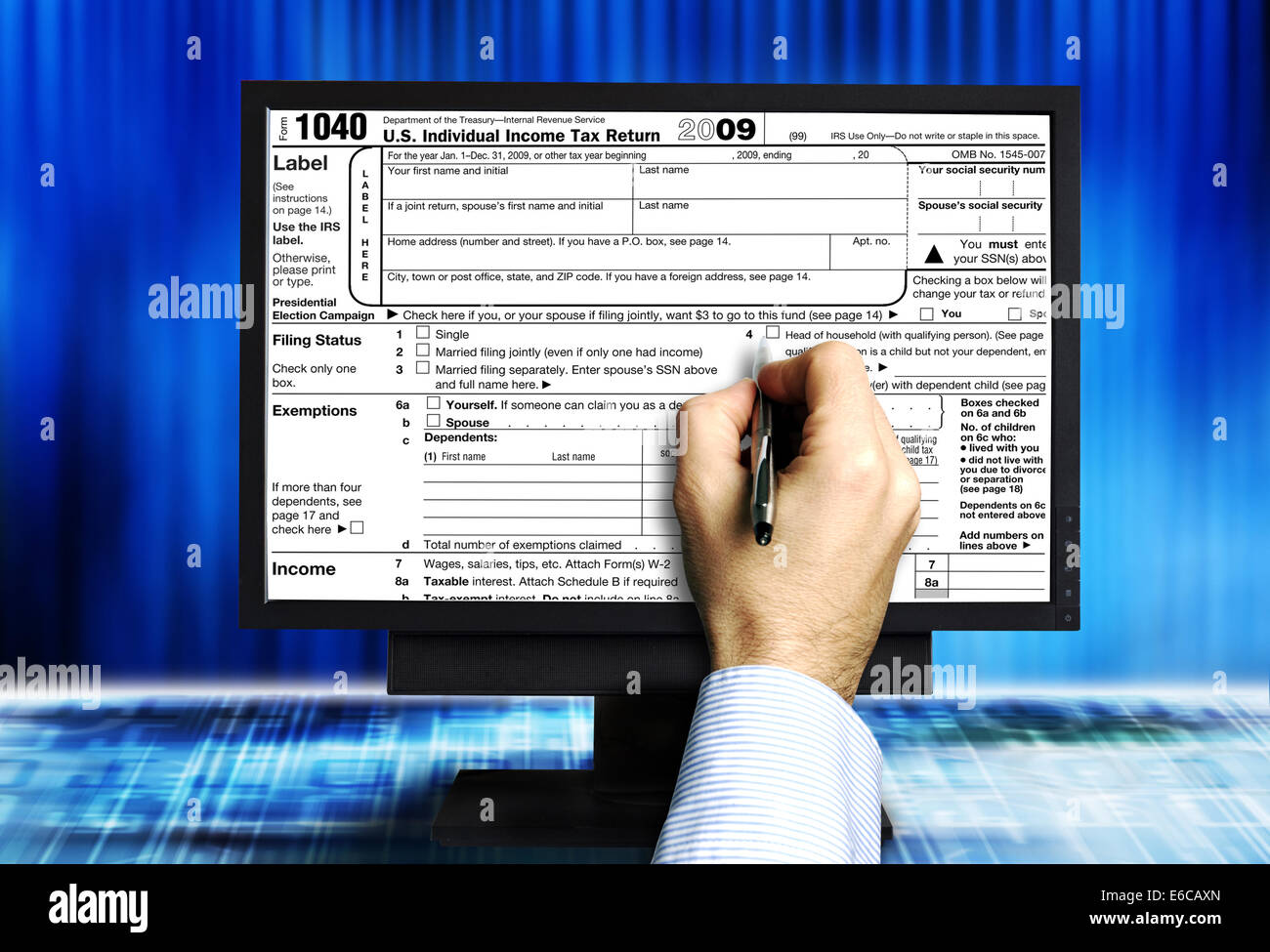 concept for filling taxes form on line Stock Photo Alamy