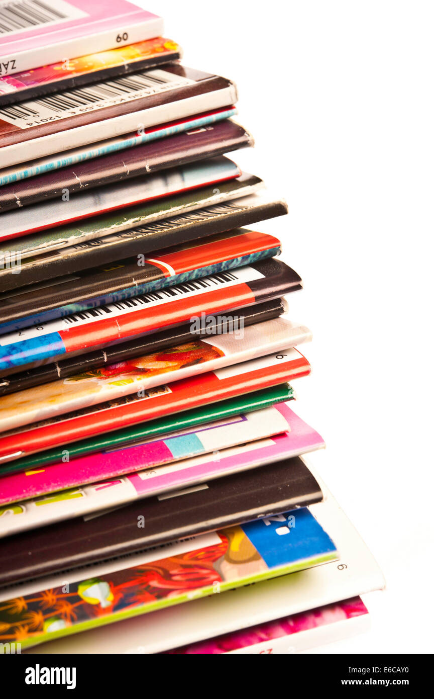 stack of magazines Stock Photo